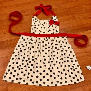 Anthropologie Apron, white and black polka dot